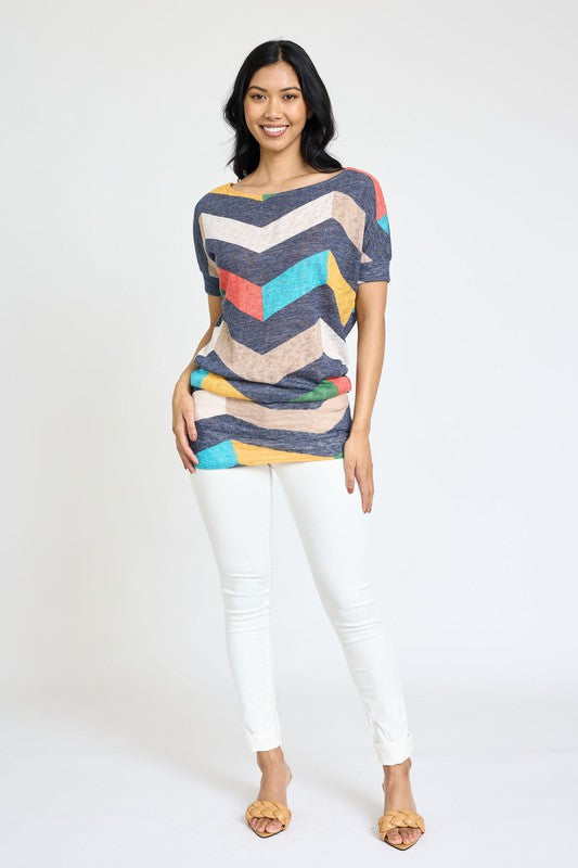 Chevron Dolman Top