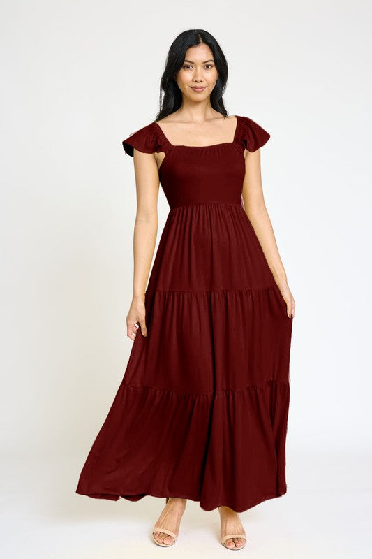 Flutter Sleeve Flowy Tiered Sundress