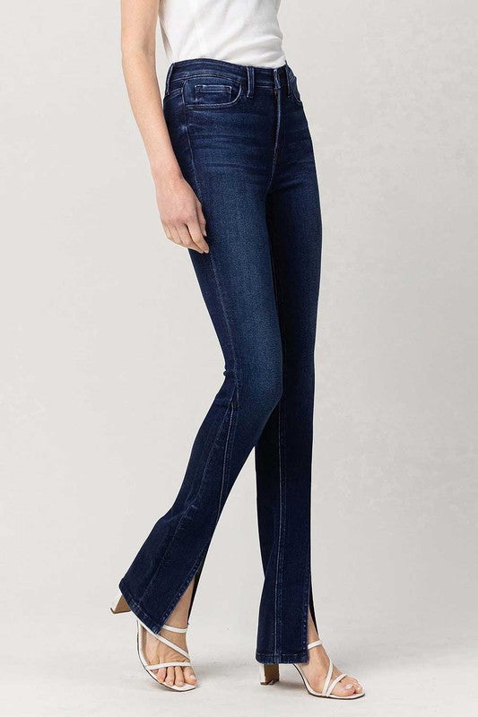 High Rise Slim Straight W/Slit