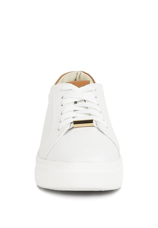 Schick Lace Up Leather Sneakers