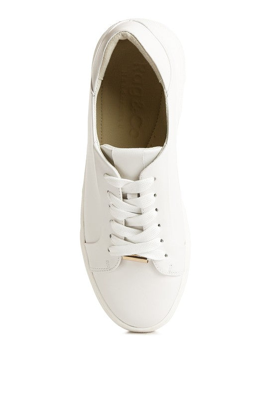 Schick Lace Up Leather Sneakers