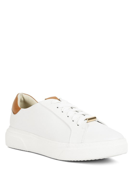 Schick Lace Up Leather Sneakers