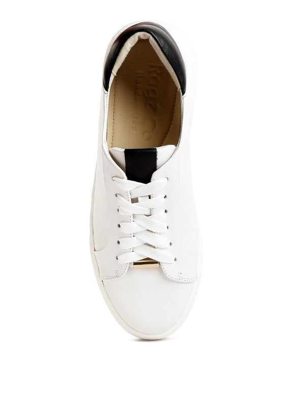 Schick Lace Up Leather Sneakers