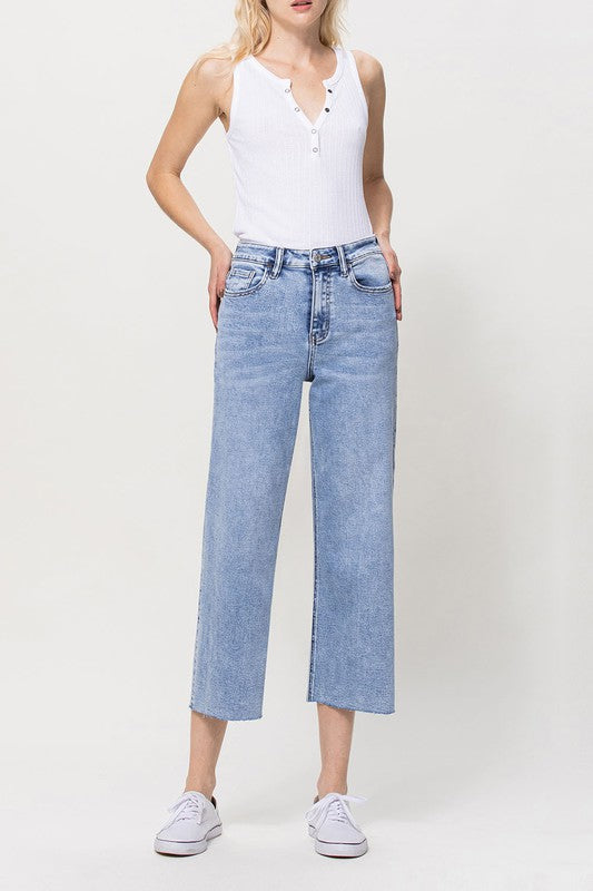 Super High Rise Crop Wide Leg Jeans