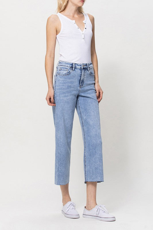 Super High Rise Crop Wide Leg Jeans