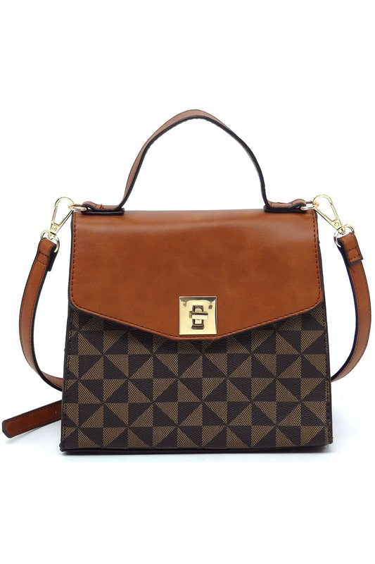 PM Monogram Twist Lock Flap Satchel