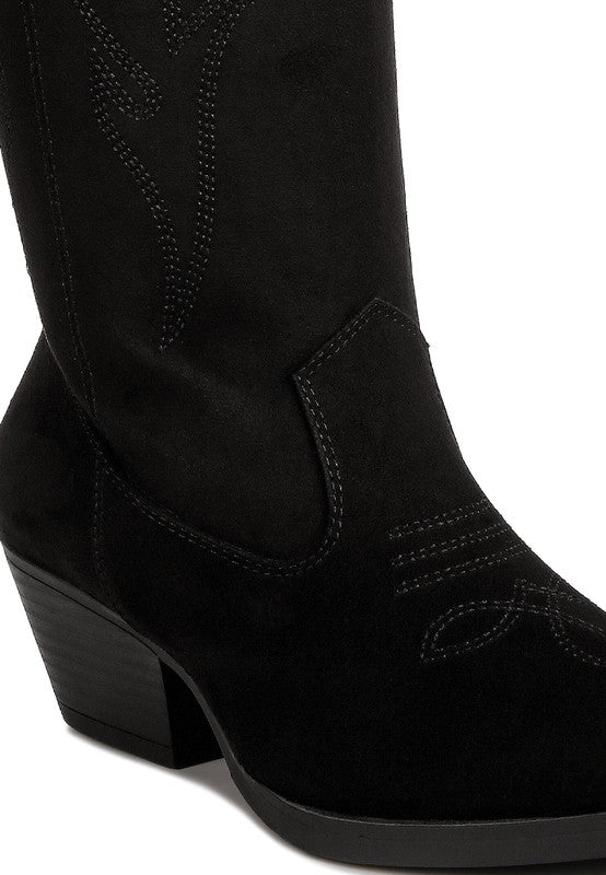 Ginni Embroidered Calf Boots