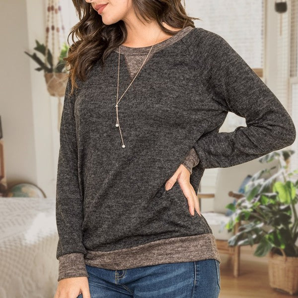 Plus Raglan Two Tone Tunic