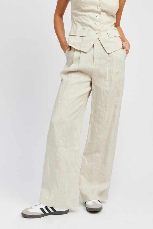 FULL LENGTH PLEATED PANTS