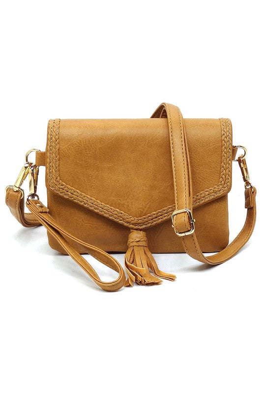 Fashion Tassel Flap Envelope Clutch Crossbody Bag