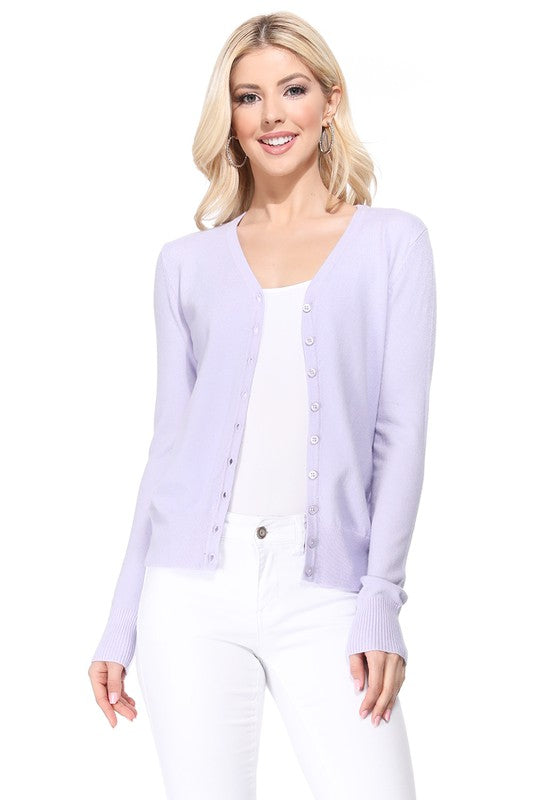 Women's V-Neck Button Down Knit Cardigan Sweater