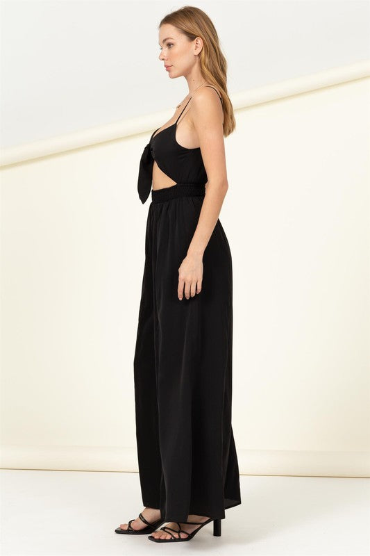 REMEMBER ME FRONT SASH CUTOUT JUMPSUIT