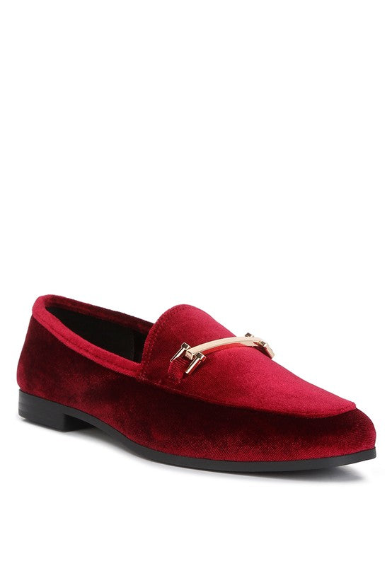 Evelio Horsebit Embellsihed Velvet Loafers