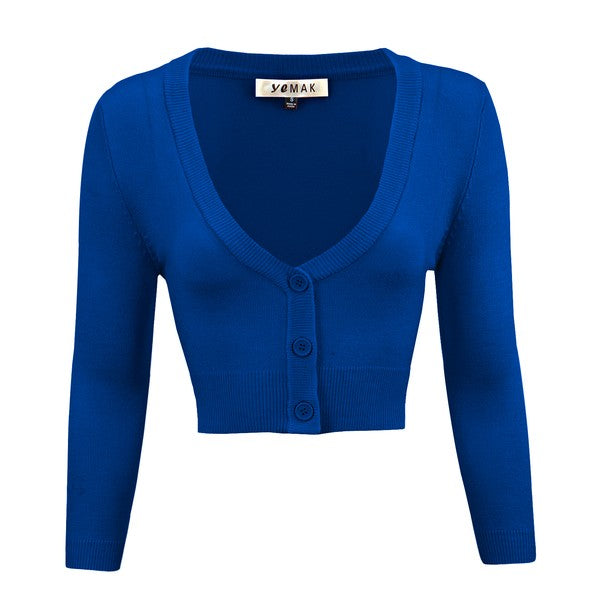 Women's Cropped Bolero 3/4 Sleeve Cardigan