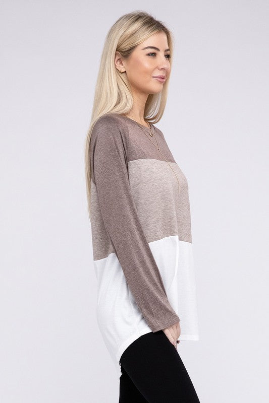 Colorblock Round Neck Tee