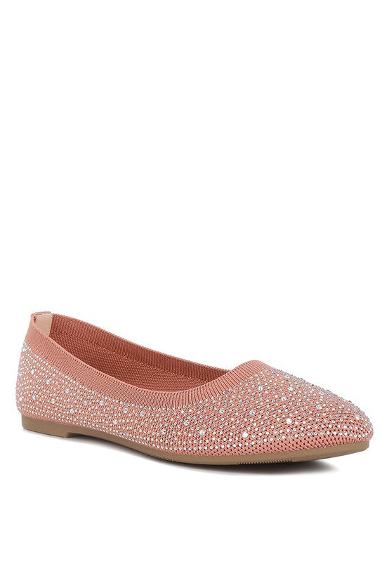 Splash Rhinestones Embellished Ballet Flats