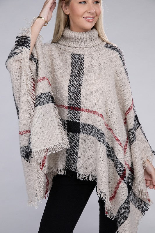 Turtleneck Knit Pancho