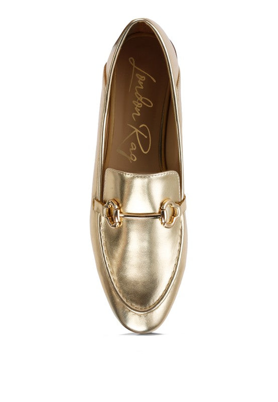 Ichiro Metallic Faux Leather Horsebit Loafers