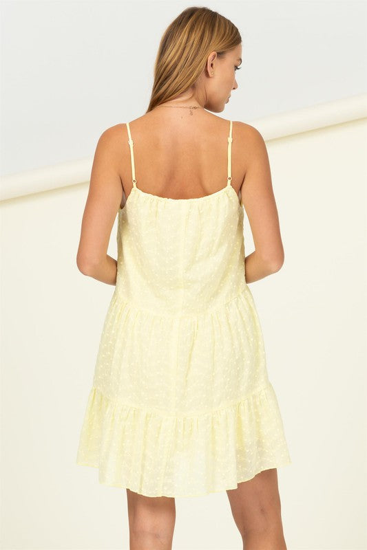 EYELET TIERED CAMI DRESS