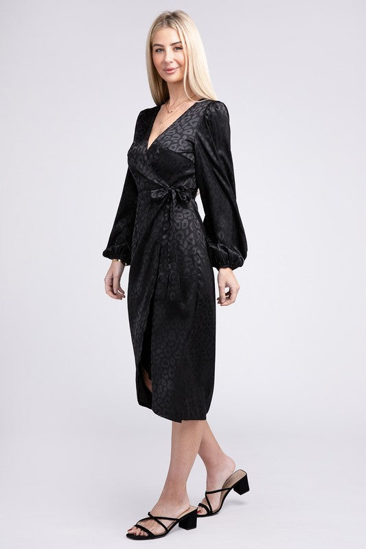 Flounce Hem Wrap Dress