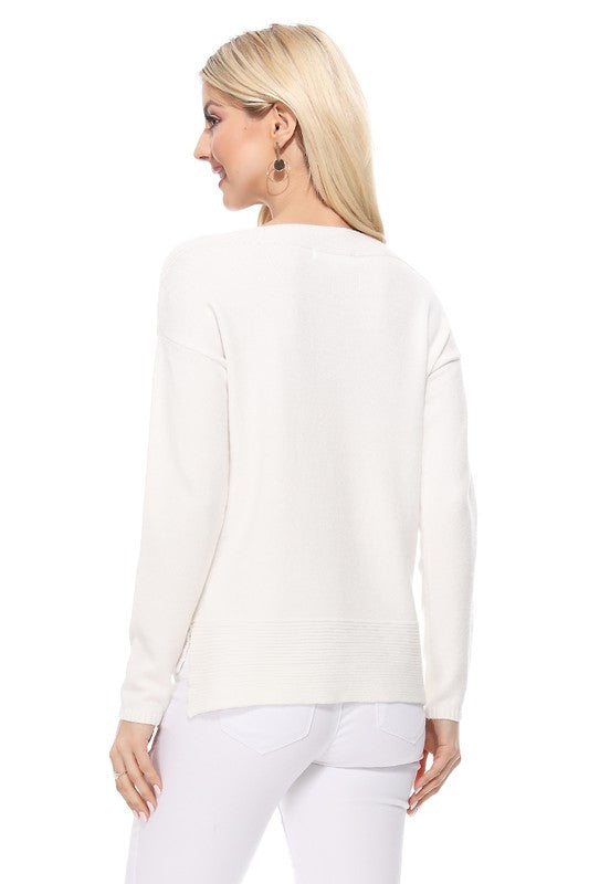 Silky Soft Rayon Stretch Boat Neck Sweater Top