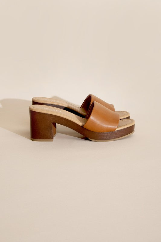 LAUREN-1 Slide Mule Heels