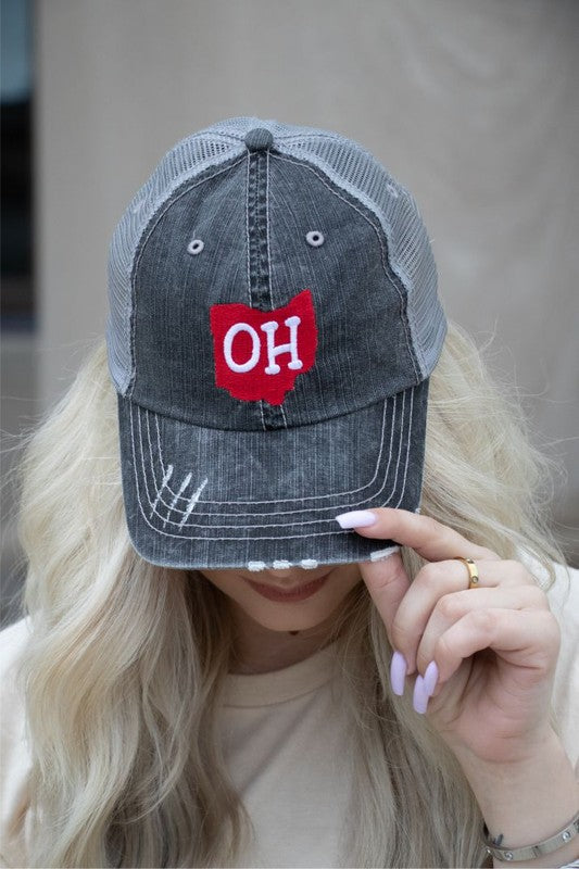 Ohio - Red State OH Inside Trucker Hat