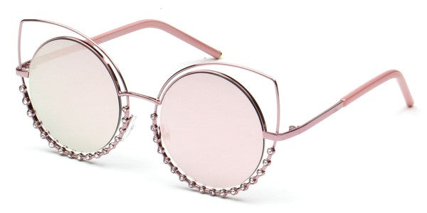 Women Round Cat Eye Fashion Sunglasses