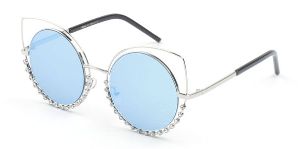 Women Round Cat Eye Fashion Sunglasses