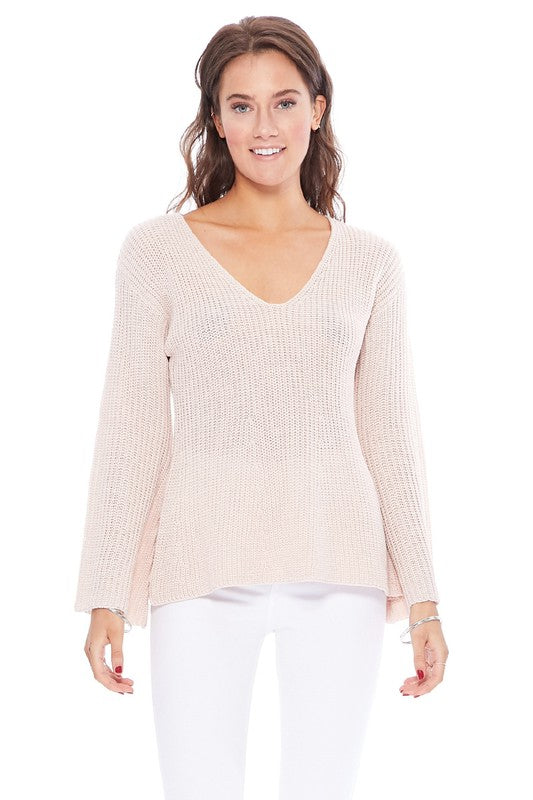 Light Weight Bell Sleeve All Season Sweater Top