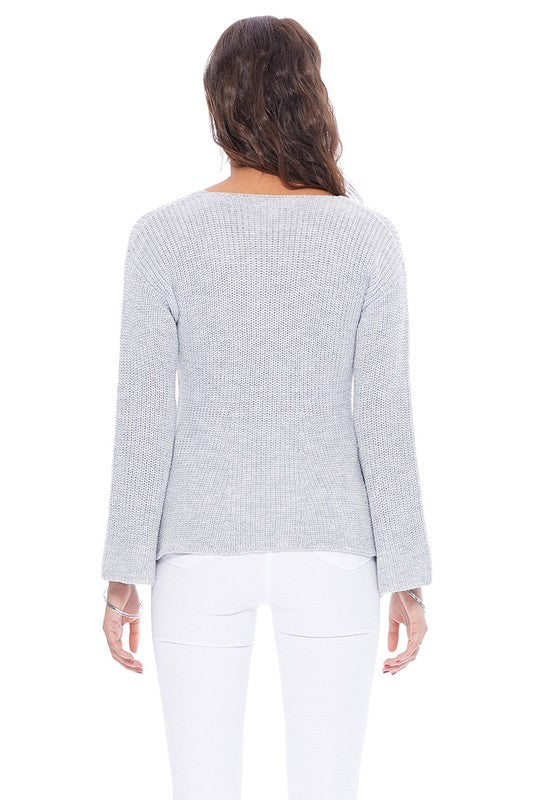 Light Weight Bell Sleeve All Season Sweater Top