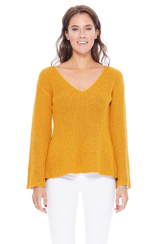 Light Weight Bell Sleeve All Season Sweater Top