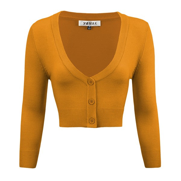 Women's Cropped Bolero 3/4 Sleeve Cardigan