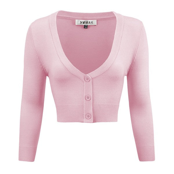 Women's Cropped Bolero 3/4 Sleeve Cardigan