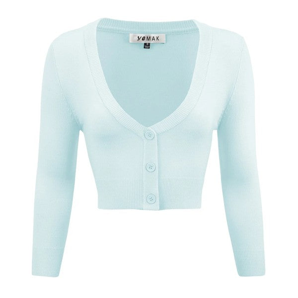 Women's Cropped Bolero 3/4 Sleeve Cardigan