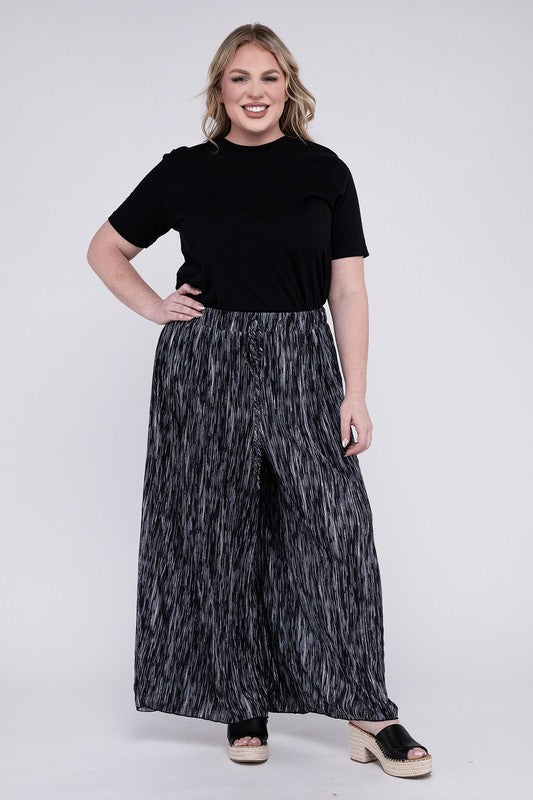 Drawstring Waist Wide Leg Pants