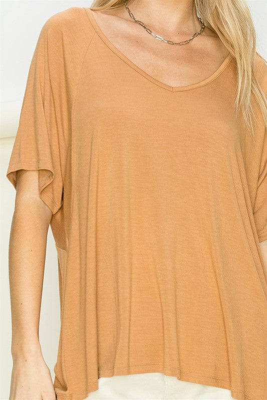 AT REST OVERSIZED SHORT SLEEVE TOP