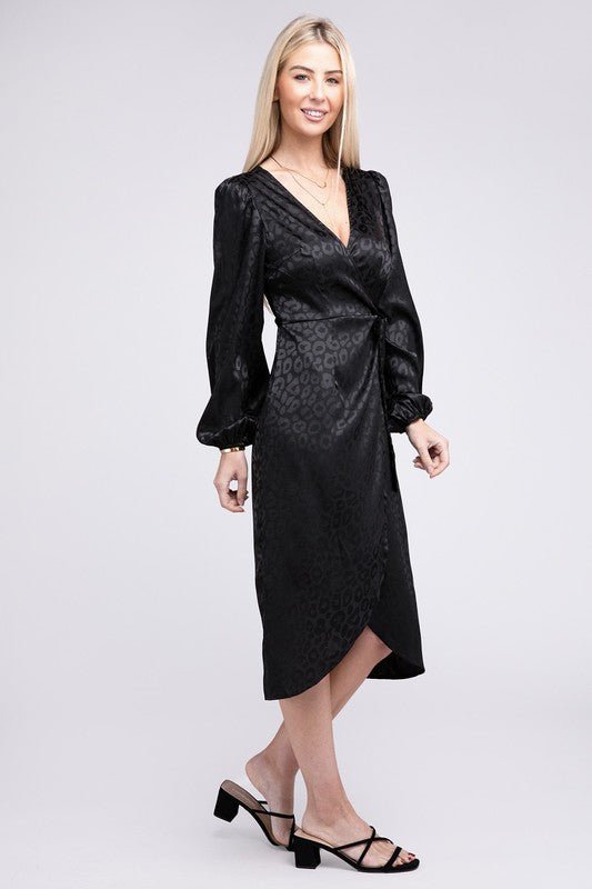 Flounce Hem Wrap Dress