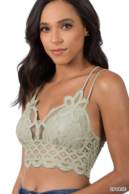 CROCHET LACE BRALETTE WITH BRA PADS