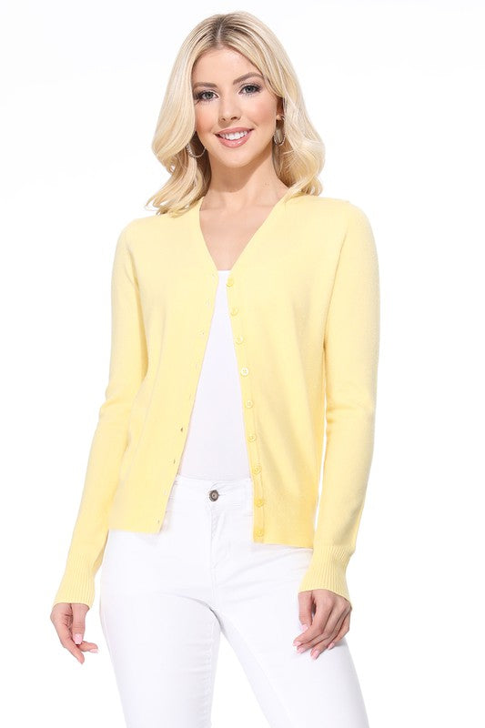 Women's V-Neck Button Down Knit Cardigan Sweater