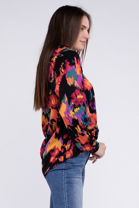 Floral Raglan Sleeve Blouse