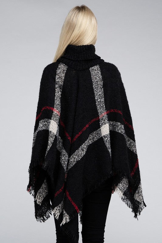 Turtleneck Knit Pancho